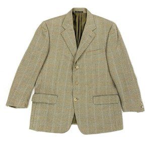 Cantarelli Bergdorf Goodman Windowpane Beige Sport Coat 100% Wool IT 54 US 44R